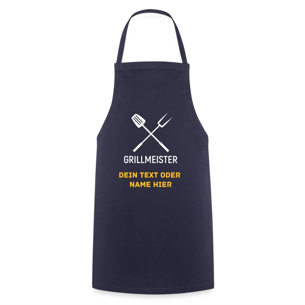 Koch- oder Grillschürze "Grillmeister" - personalisierbarer Name oder Text - Navy