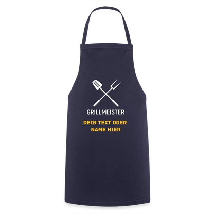Koch- oder Grillschürze "Grillmeister" - personalisierbarer Name oder Text - Navy