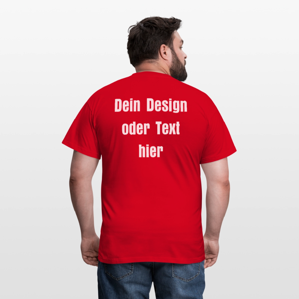 Männer T-Shirt - personalisierbare Vorder- und Rückseite - Rot