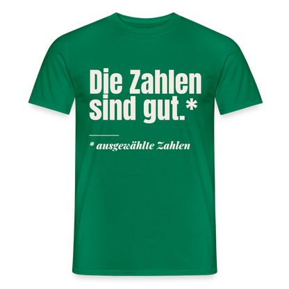 Die Zahlen sind gut. Ausgewählte Zahlen. Motiv-T-Shirt für Männer, Farbe Kelly Green