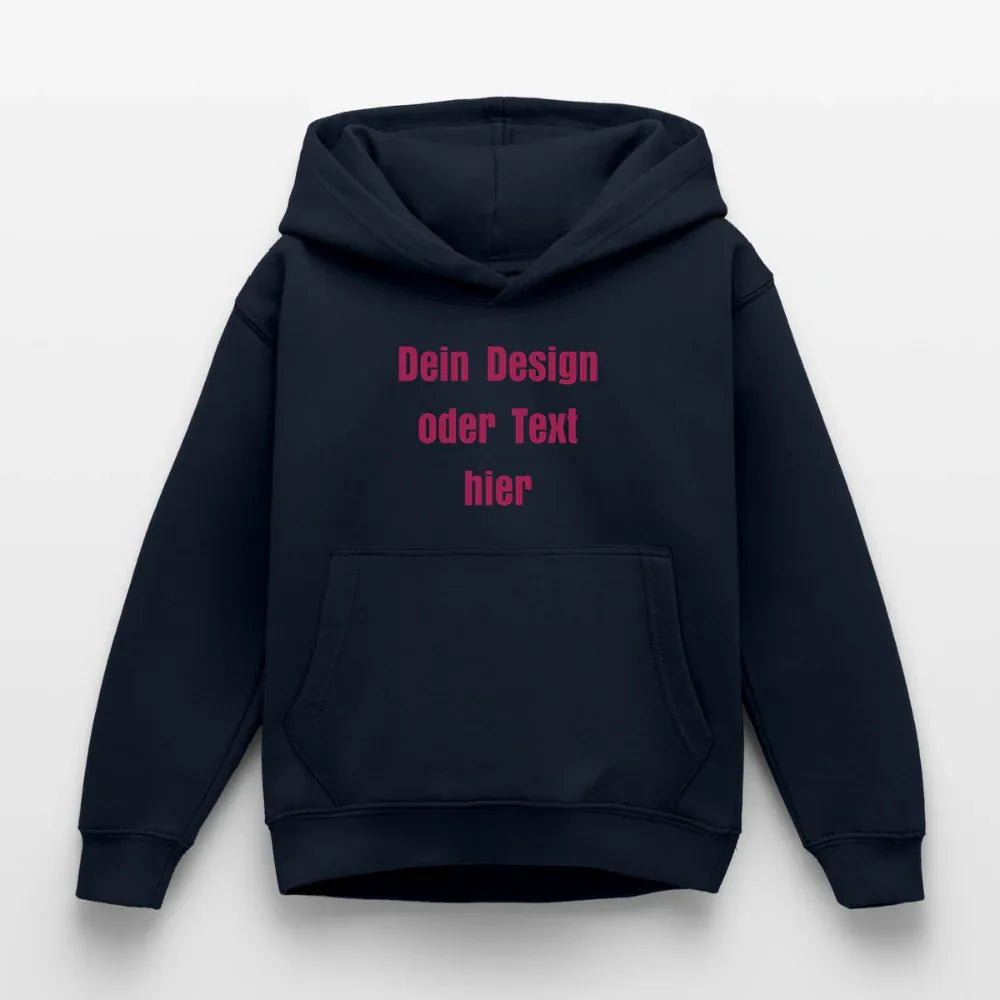 Kinder Hoodie - personalisierbare Vorder- und Rückseite - Navy