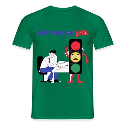 "Seit Monaten gelb. Ampel-Motiv" Motiv-T-Shirt für Männer, Farbe Kelly Green