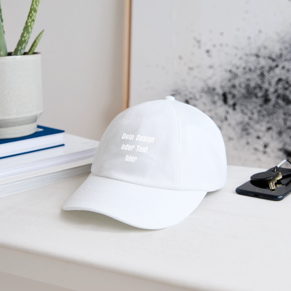 Baseballkappe - personalisierbar - Weiß/Weiß