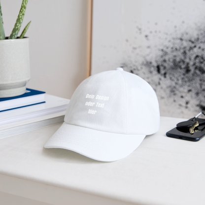 Baseballkappe - personalisierbar - Weiß/Weiß