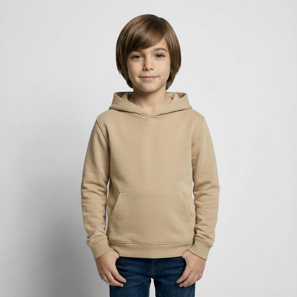 Kinder Hoodie - personalisierbare Vorder- und Rückseite - Sand