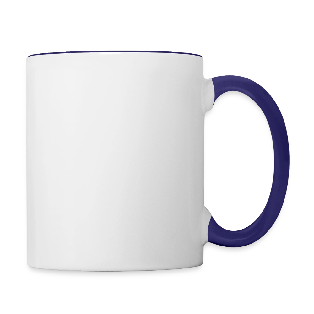 Keramiktasse zweifarbig 325ml - personalisierbar - Weiß/Kobaltblau