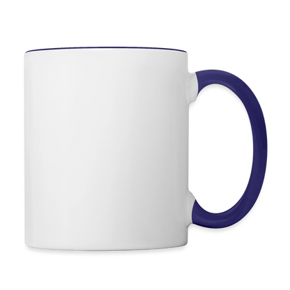 Keramiktasse zweifarbig 325ml - personalisierbar - Weiß/Kobaltblau
