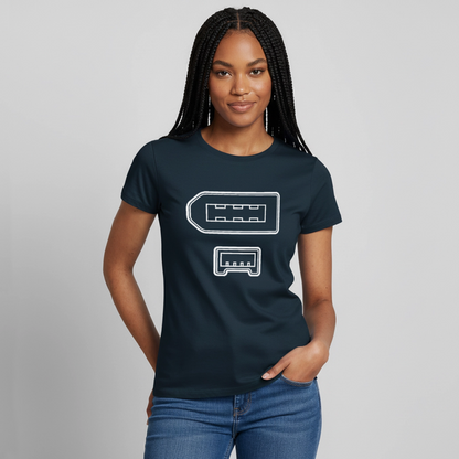 "IEEE 1394" Motiv-T-Shirt für Frauen, Farbe Navy