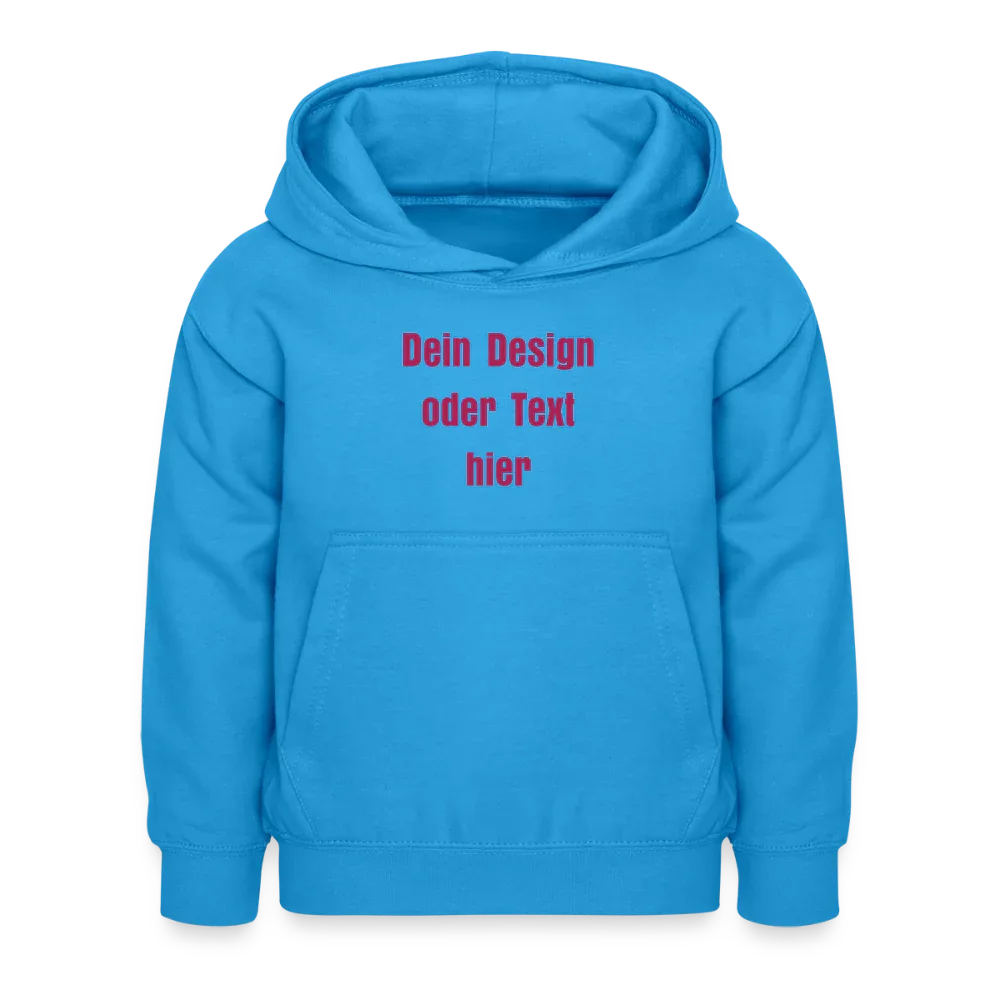 Kinder Hoodie - personalisierbare Vorder- und Rückseite - Meeresblau