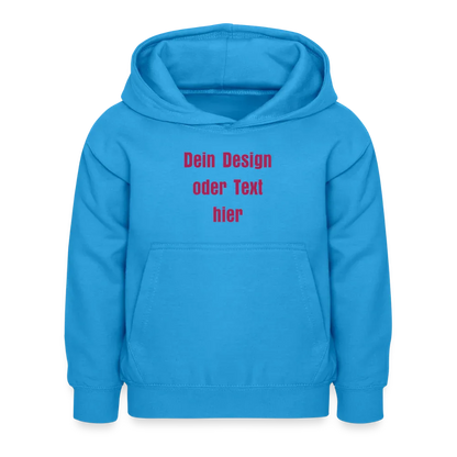 Kinder Hoodie - personalisierbare Vorder- und Rückseite - Meeresblau