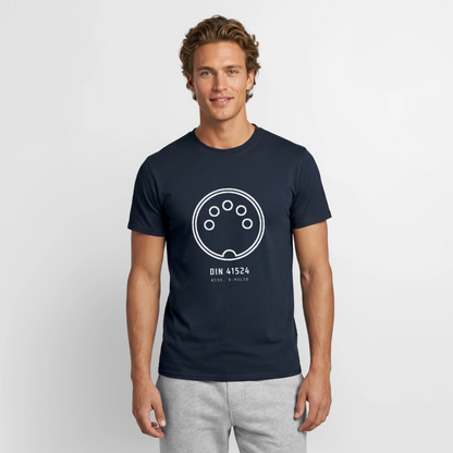 "DIN 41524, MIDI 5-polig" Motiv-T-Shirt für Männer, Farbe Navy