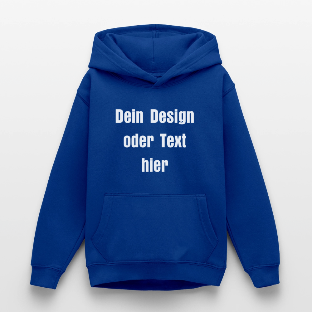 Teenager Hoodie - personalisierbare Vorder- und Rückseite - Royalblau