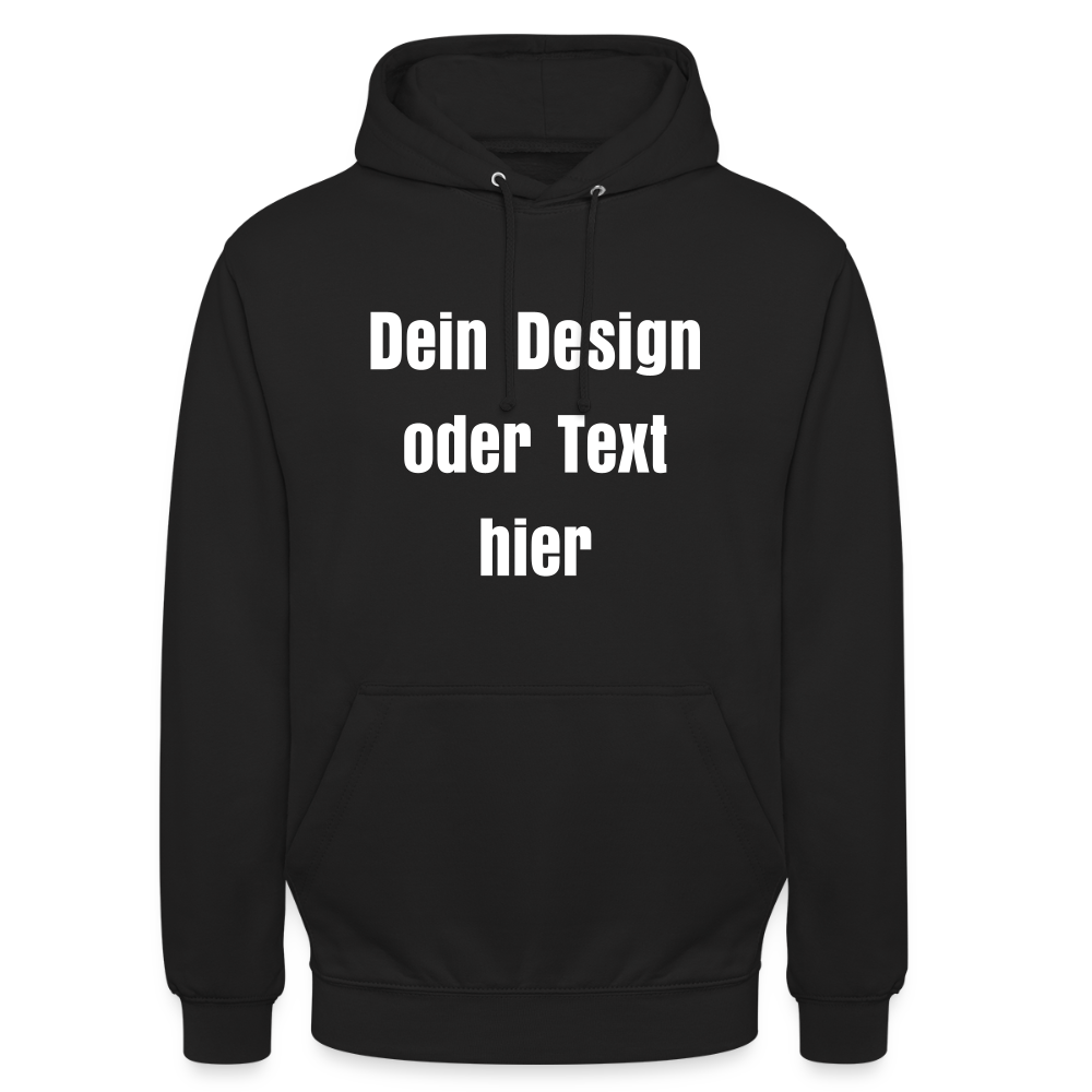 Unisex Hoodie - personalisierbare Vorder- und Rückseite - Schwarz