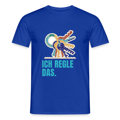 Ich regle das. Mosaik-Motiv Motiv-T-Shirt für Männer, Farbe Dunkelblau