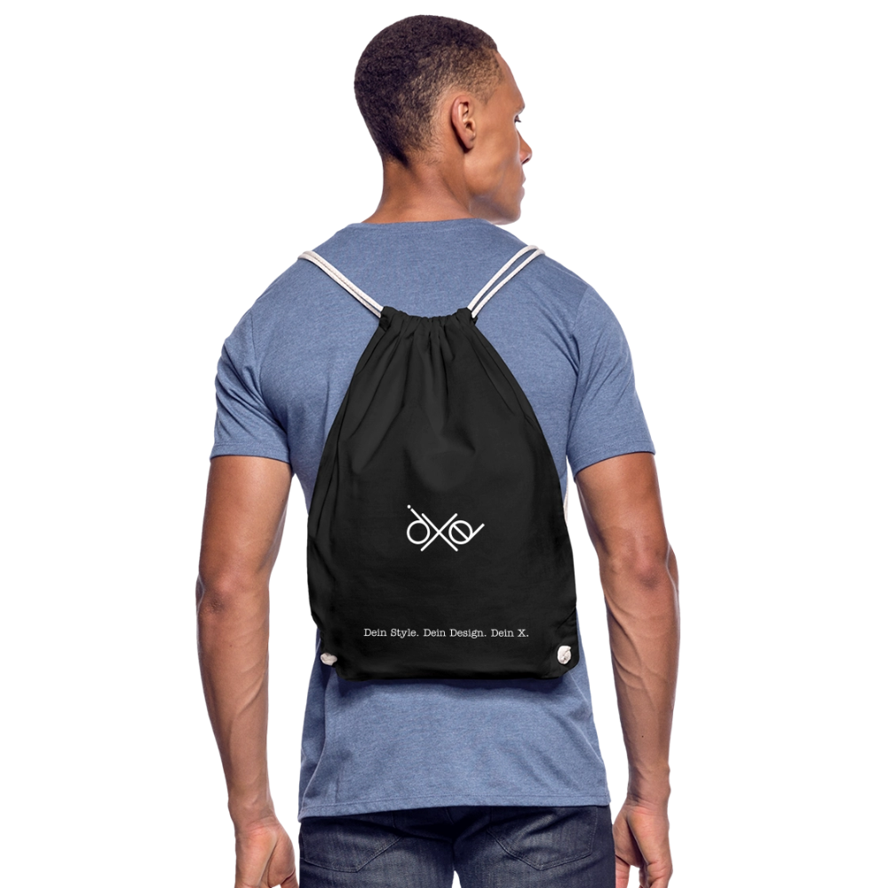 Turnbeutel - personalisierbar - Schwarz