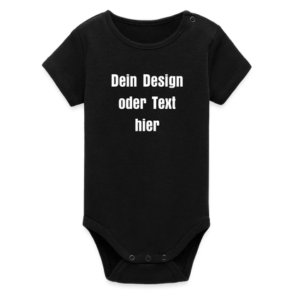 Stanley/Stella Baby Bio Kurzarm-Body - personalisierbar - Schwarz