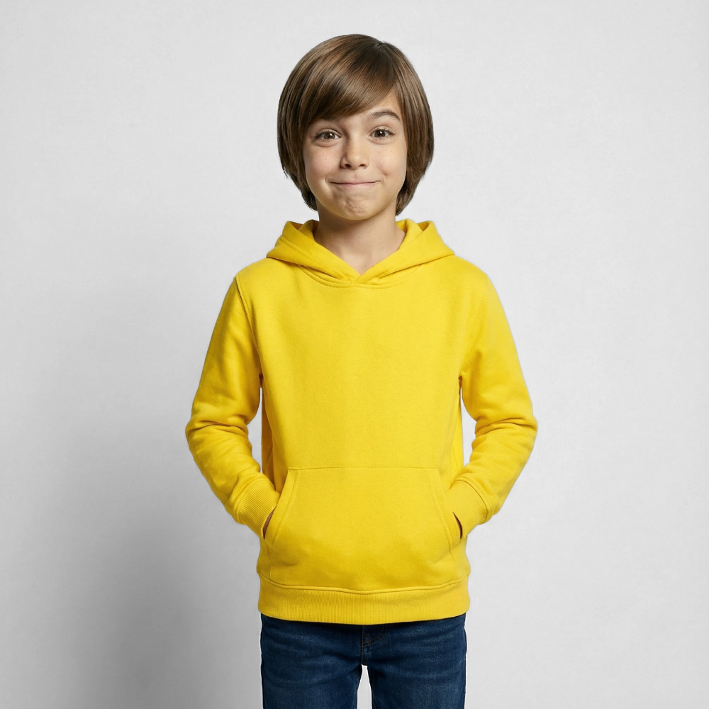 Kinder Hoodie - personalisierbare Vorder- und Rückseite - Gelb