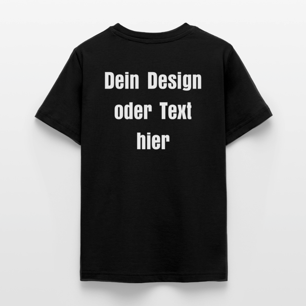 Teenager T-Shirt - personalisierbare Vorder- und Rückseite - Schwarz