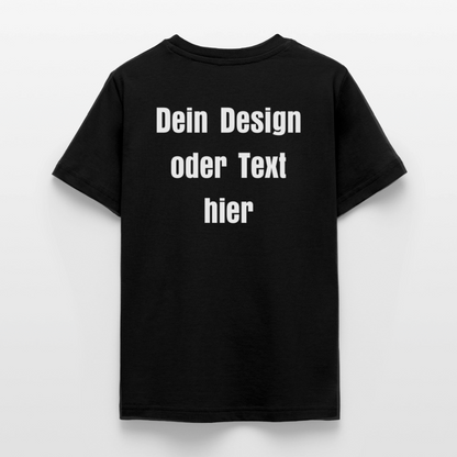 Teenager T-Shirt - personalisierbare Vorder- und Rückseite - Schwarz