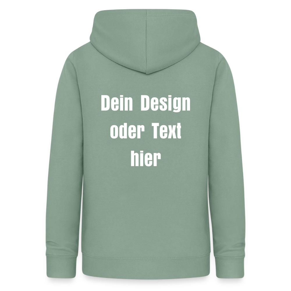 Frauen Hoodie - personalisierbare Vorder- und Rückseite - Graugrün