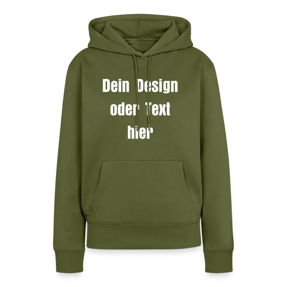 Frauen Premium Hoodie - personalisierbare Vorder- und Rückseite - Khaki