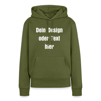 Frauen Premium Hoodie - personalisierbare Vorder- und Rückseite - Khaki
