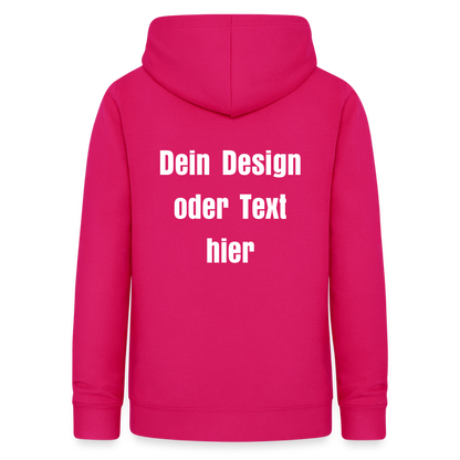 Frauen Hoodie - personalisierbare Vorder- und Rückseite - dunkles Pink