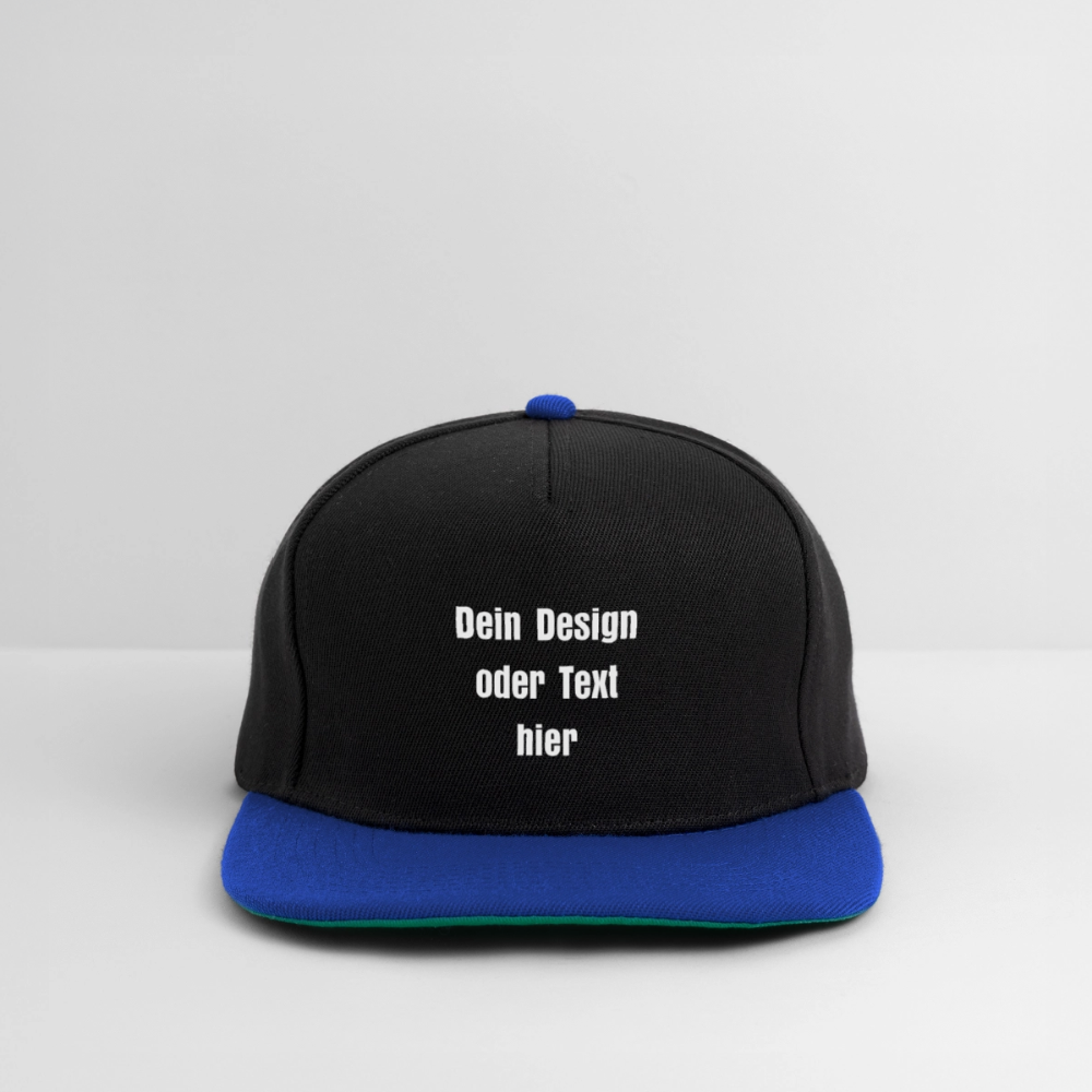 Snapback Cap - personalisierbar - Schwarz/Königsblau
