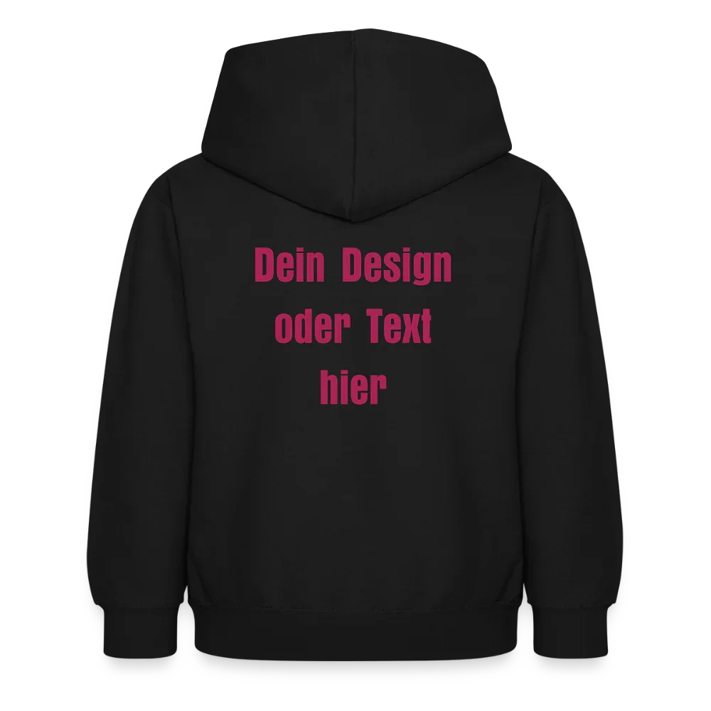 Kinder Hoodie - personalisierbare Vorder- und Rückseite - Schwarz