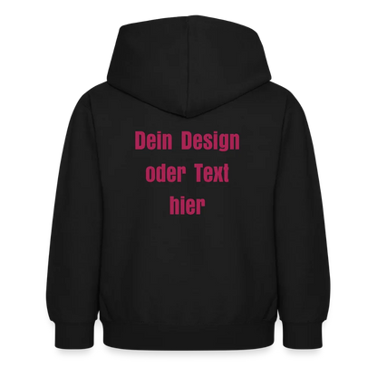 Kinder Hoodie - personalisierbare Vorder- und Rückseite - Schwarz