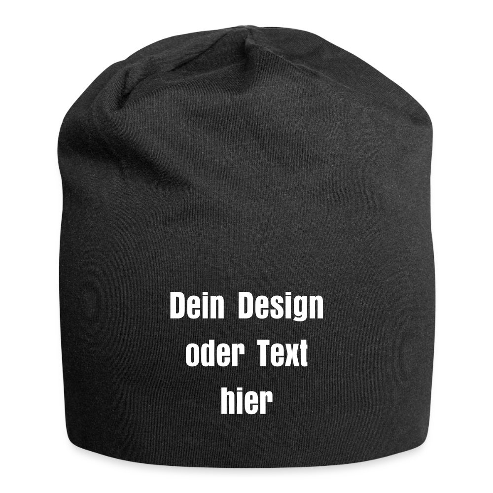 Jersey-Beanie - personalisierbar - Schwarz