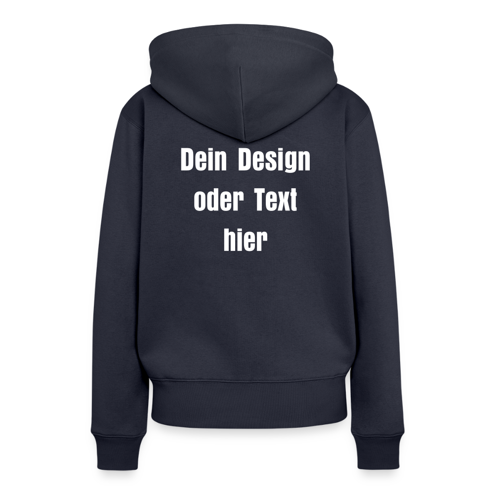 Frauen Premium Hoodie - personalisierbare Vorder- und Rückseite - Navy