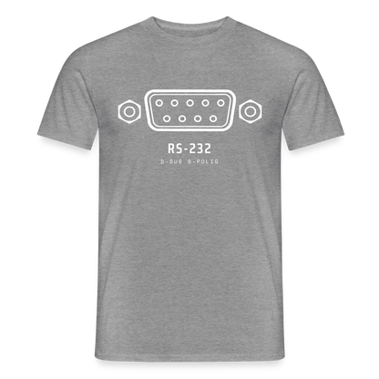 "RS-232, D-Sub 9-polig" Motiv-T-Shirt für Männer, Farbe Graphit meliert