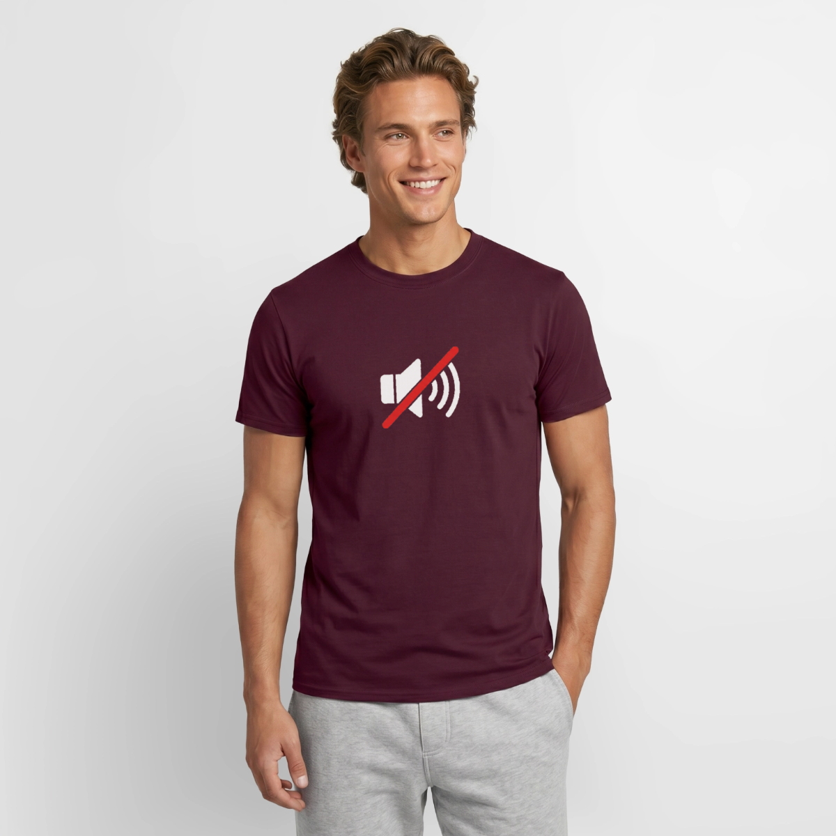 "You're on mute. Signal-Motiv" Motiv-T-Shirt für Männer, Farbe Ziegelrot