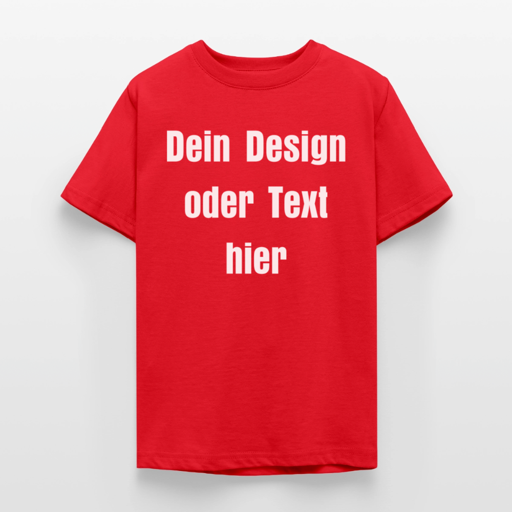 Teenager T-Shirt - personalisierbare Vorder- und Rückseite - Rot