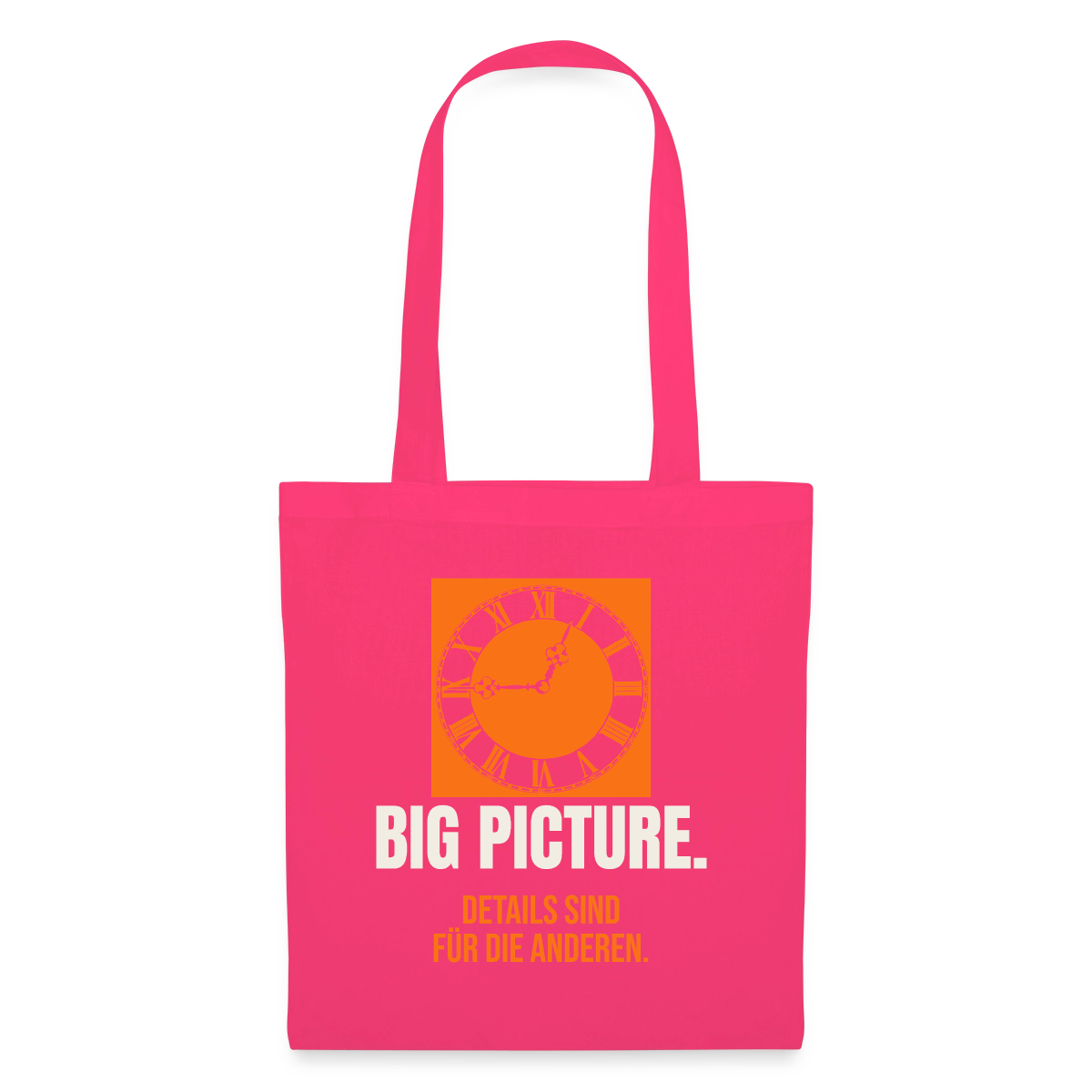 Big Picture. Details sind für die anderen. Stoffbeutel, Farbe Azalea