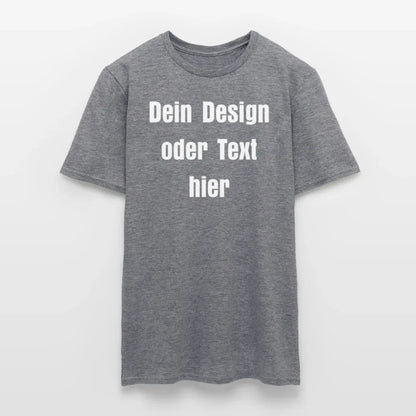 Männer T-Shirt - personalisierbare Vorder- und Rückseite - Graphit meliert