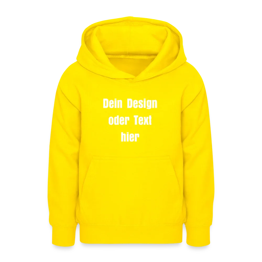 Teenager Hoodie - personalisierbare Vorder- und Rückseite - Gelb
