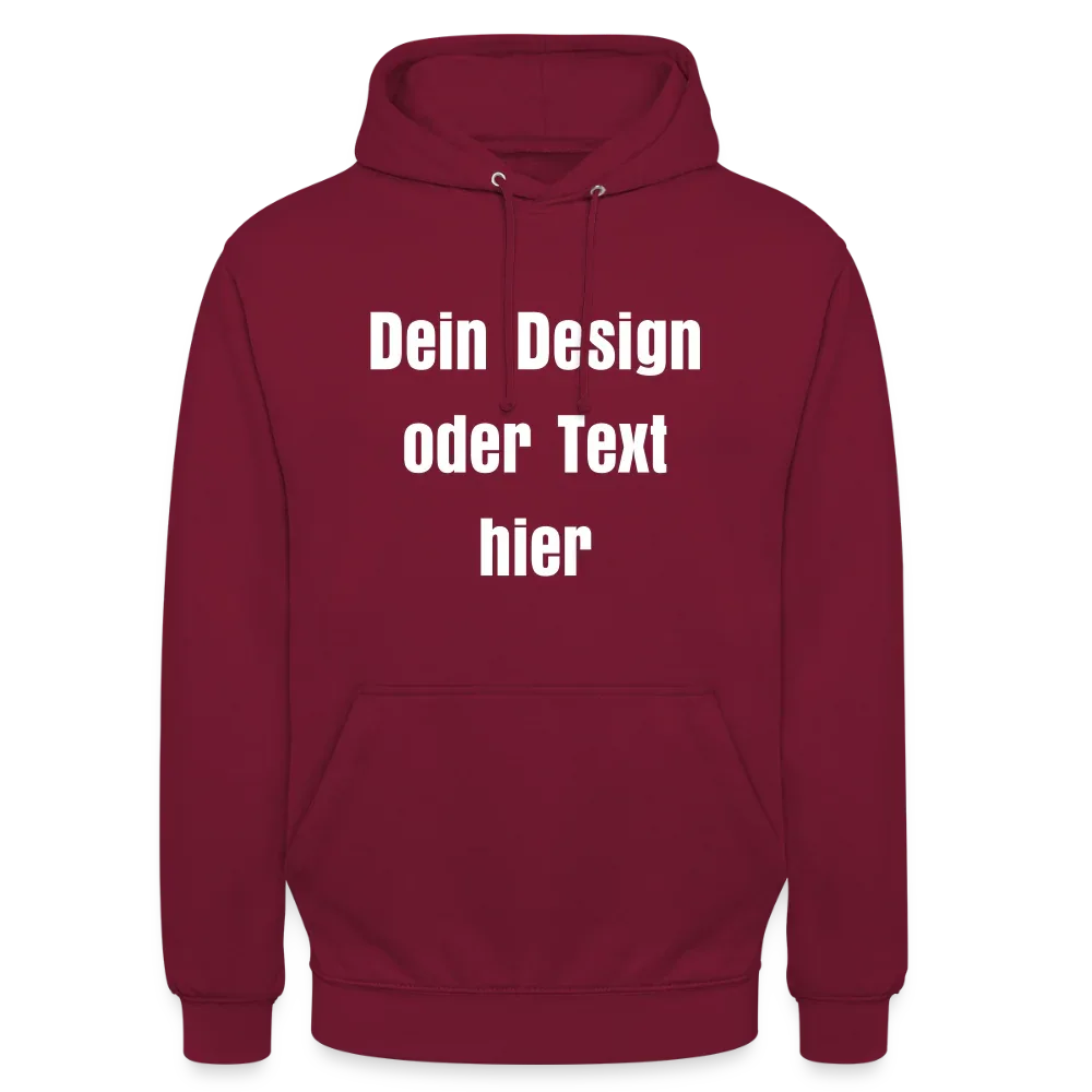 Unisex Hoodie - personalisierbare Vorder- und Rückseite - Bordeaux