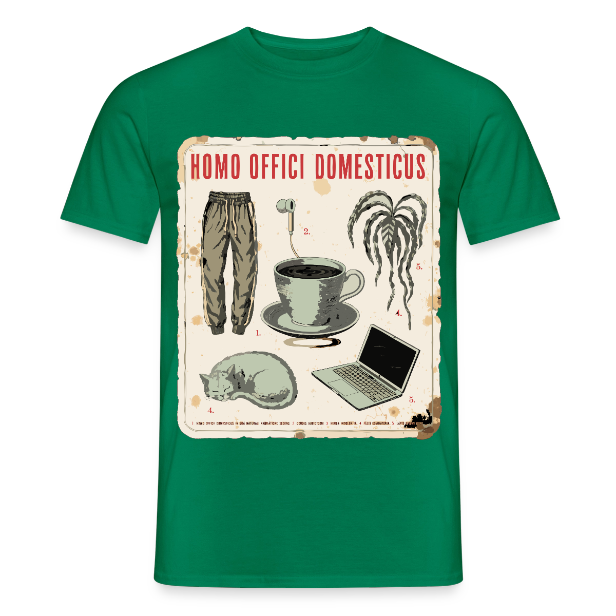 Homo Offici Domesticus Motiv-T-Shirt für Männer, Farbe Kelly Green