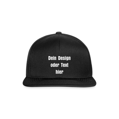 Snapback Cap - personalisierbar - Schwarz/Schwarz