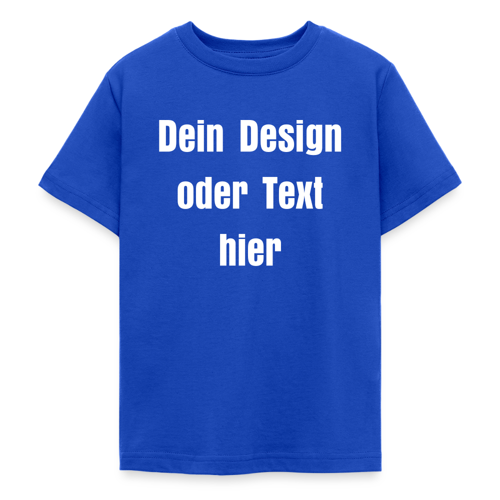 Teenager T-Shirt - personalisierbare Vorder- und Rückseite - Royalblau