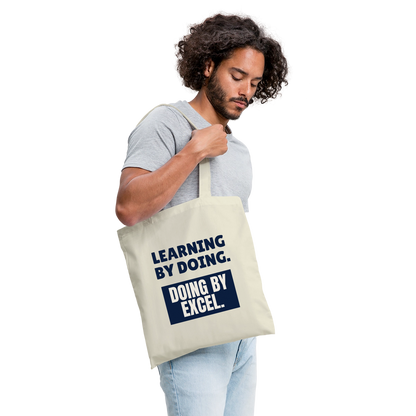 Learning by doing. Doing by Excel. Stoffbeutel, Farbe Natur, Model
