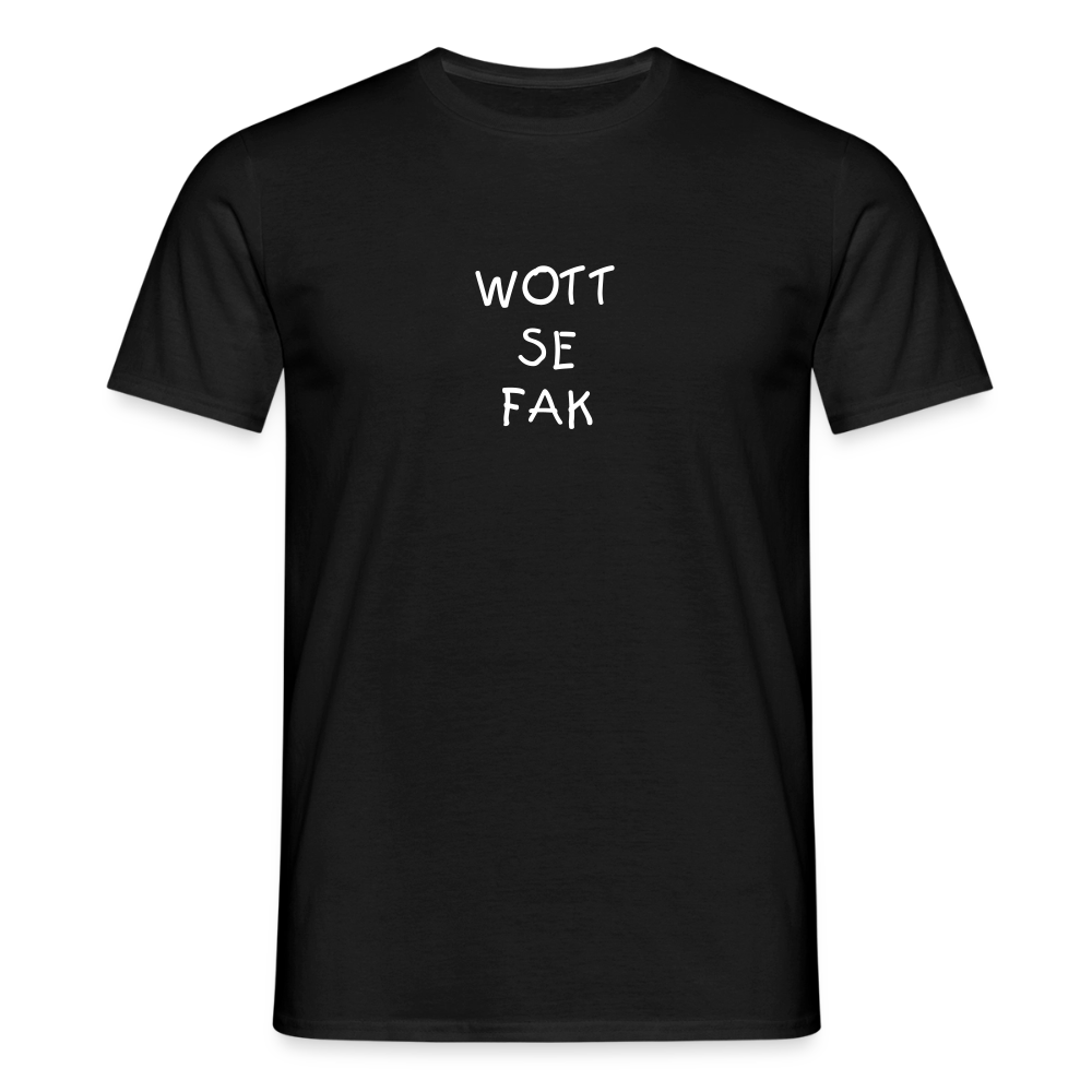 "WOTT SE FAK" Motiv-T-Shirt für Männer - Schwarz