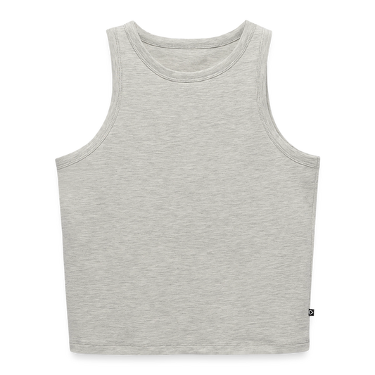 Frauen Cropped Tank Top - personalisierbar - Grau meliert