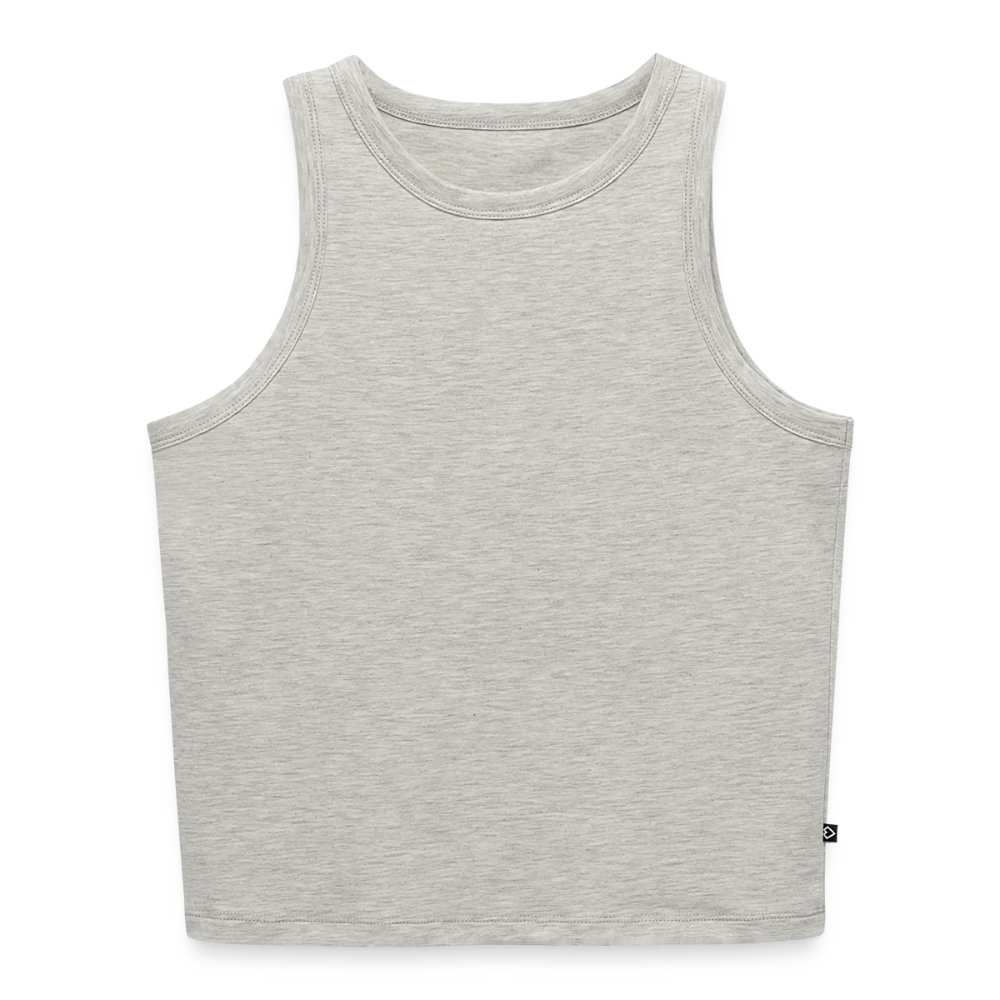 Frauen Cropped Tank Top - personalisierbar - Grau meliert