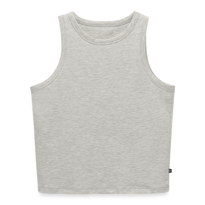 Frauen Cropped Tank Top - personalisierbar - Grau meliert