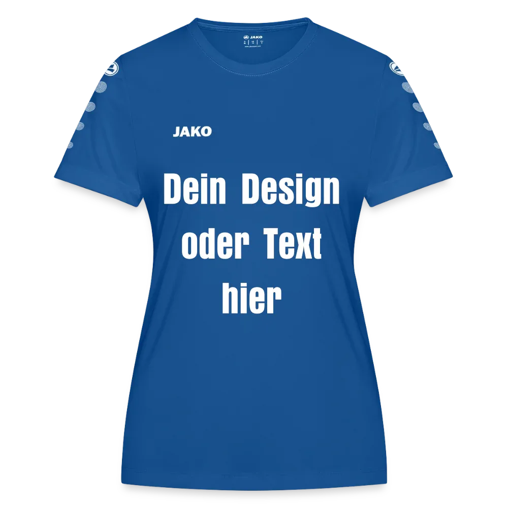 JAKO Frauen Trikot Team - personalisierbare Vorder- und Rückseite - Royalblau
