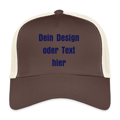 Trucker Cap - personalisierbar - Braun/Beige