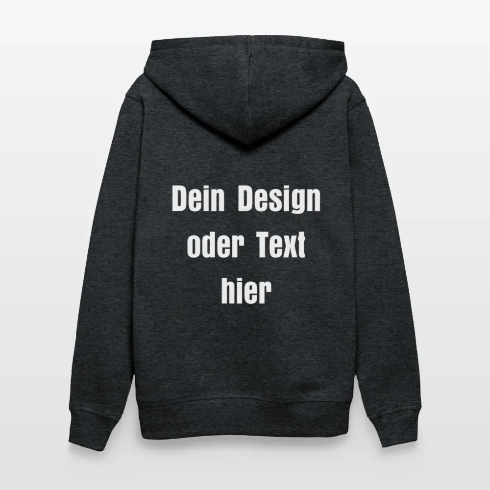 Stanley/Stella Unisex Bio-Hoodie DRUMMER - personalisierbare Vorder- und Rückseite - Dunkelgrau meliert